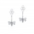 Honey Bee Drop Earrings, 925° Sterling Silver