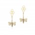 Honey Bee Drop Earrings, Yellow Gold Plated 925° Sterling Silver