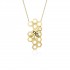 Honey Bee Necklace, Yellow Gold Plated 925° Sterling Silver, Large