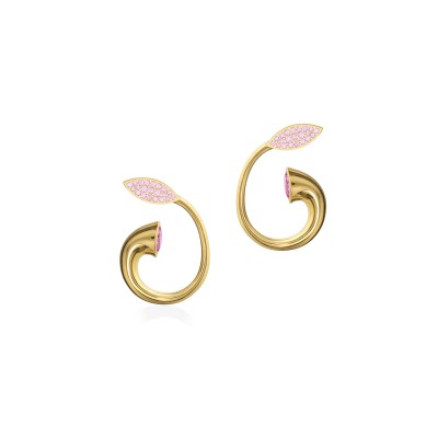 Horn of Plenty Stud Earrings, Yellow Gold Plated 925° Sterling Silver