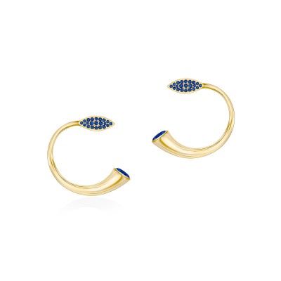Horn of Plenty J Earrings, Yellow Gold Plated 925° Sterling Silver