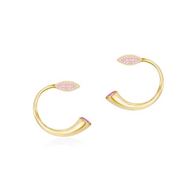 Horn of Plenty J Earrings, Yellow Gold Plated 925° Sterling Silver