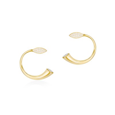Horn of Plenty J Earrings, Yellow Gold Plated 925° Sterling Silver