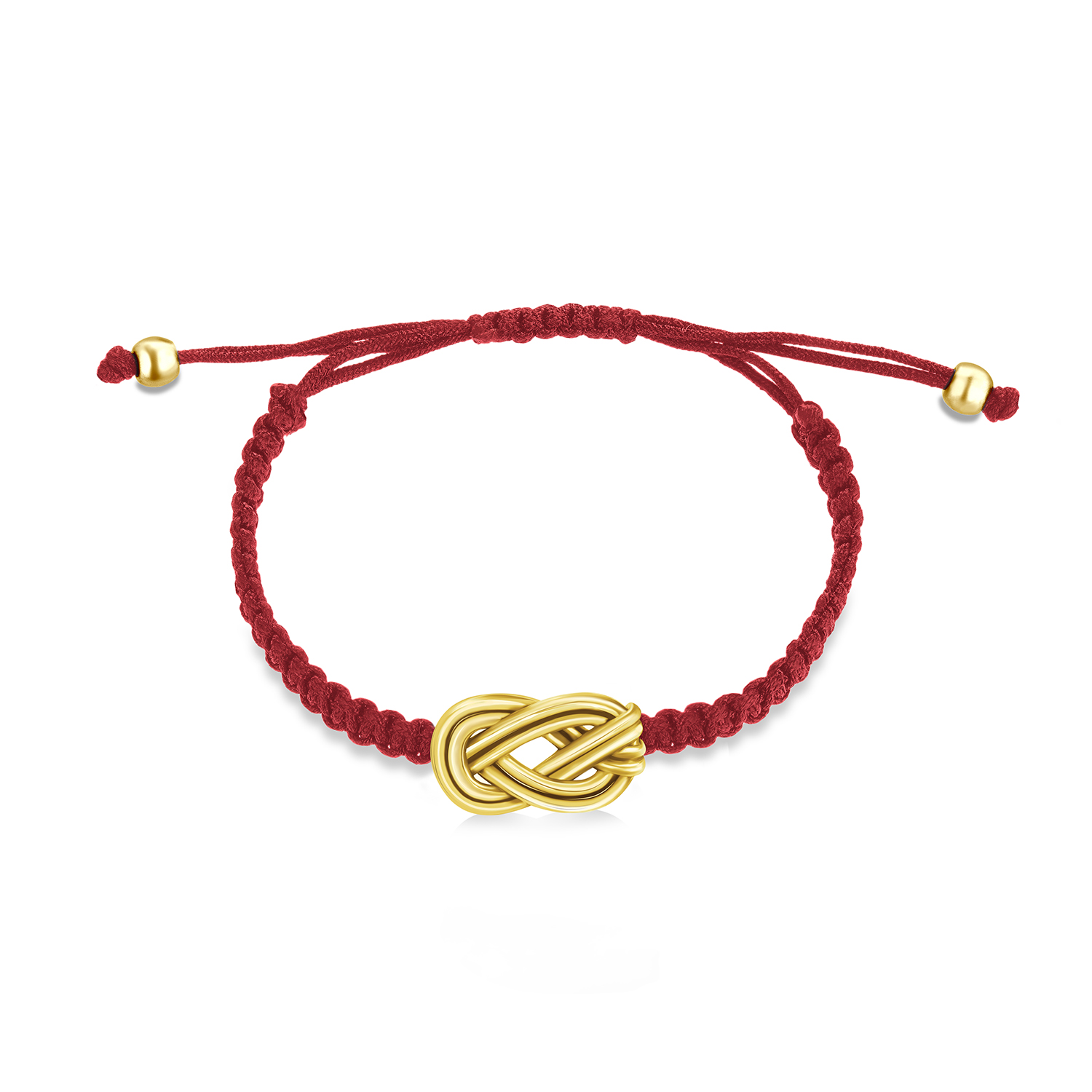 Knot of Hercules Woven Bracelet, Yellow Gold Plated 925° Sterling Silver