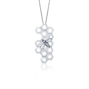 Honey Bee 2-in-1 Pendant & Brooch, 925° Sterling Silver, Large