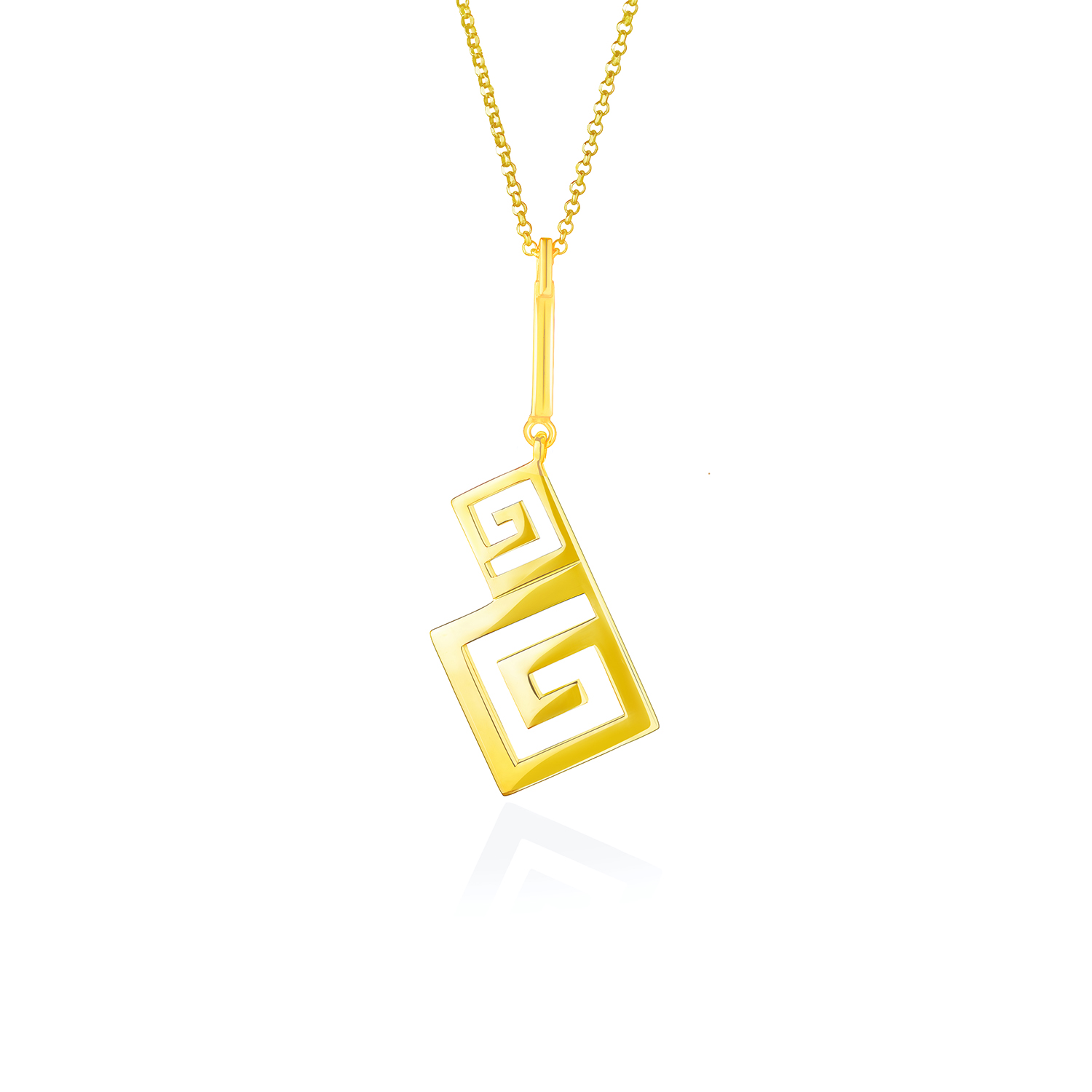 Meander Pendant, Yellow Gold Plated 925° Sterling Silver