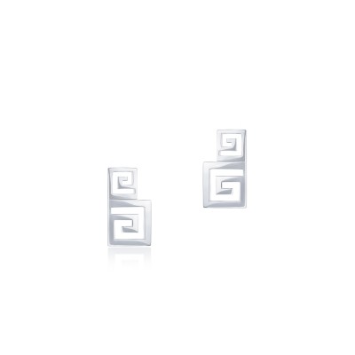 Meander Stud Earrings, 925° Sterling Silver