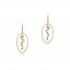 Rod of Asclepius Drop Earrings, Yellow Gold Plated 925° Sterling Silver