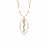 Rod of Asclepius Pendant, Yellow Gold Plated 925° Sterling Silver