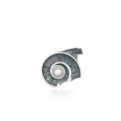 Spiral of Life 2-in-1 Pendant & Brooch, Oxidized 925° Sterling Silver