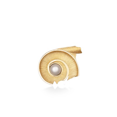 Spiral of Life 2-in-1 Pendant & Brooch, Yellow Gold Plated 925° Sterling Silver