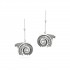 Spiral of Life Double Drop Earrings, Oxidized 925° Sterling Silver