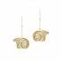 Spiral of Life Double Drop Earrings, Yellow Gold Plated 925° Sterling Silver