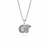 Spiral of Life Pendant, 14K White Gold, Oxidized Finish