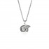 Spiral of Life Pendant, 14K White Gold, Oxidized Finish, Small