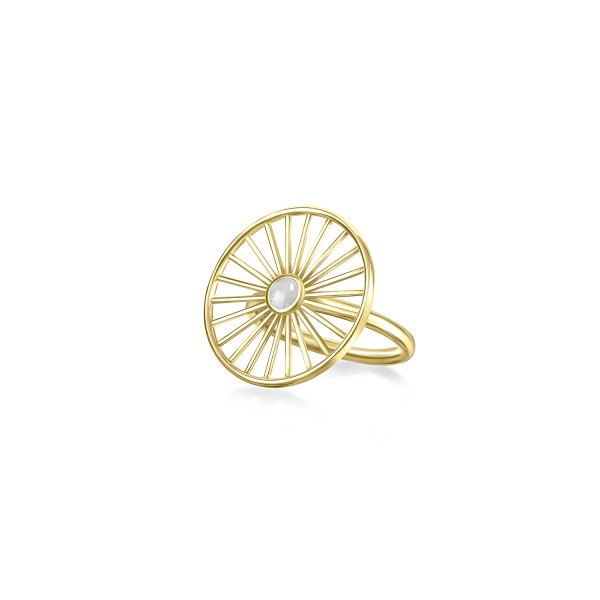 Wheel of Fortune Ring, Yellow Gold Plated 925° Sterling Silver